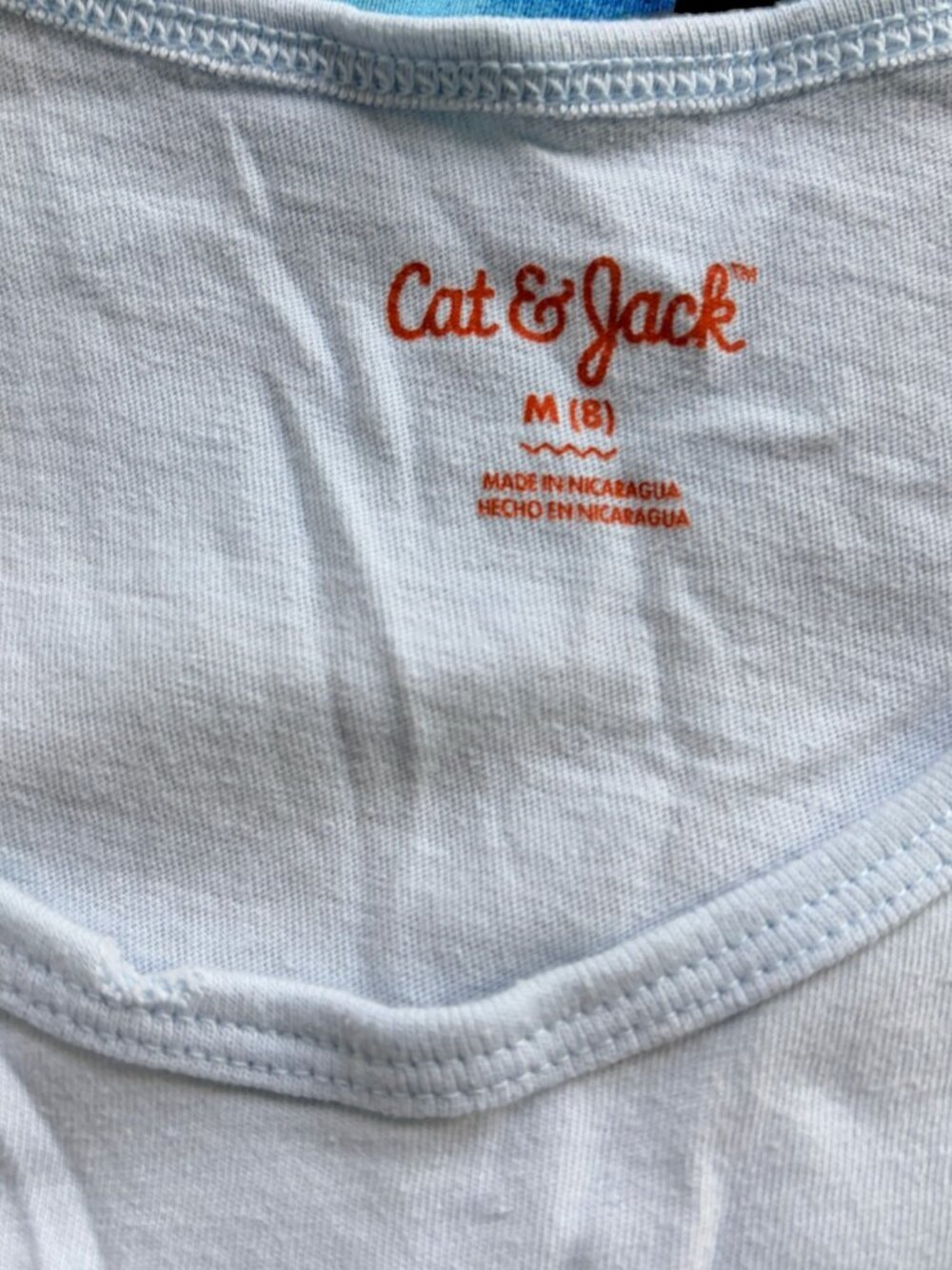 Cat & Jack Boy/Girl Shark Tank Top Size Medium 8 Light Blue Graphic Sleeveless - Picture 5 of 8